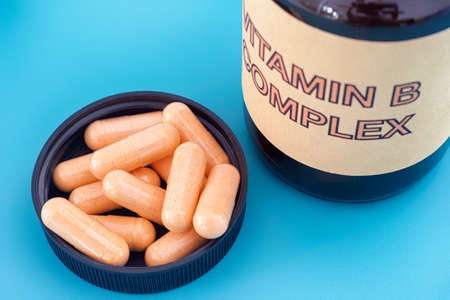Vitamin B Complex. Close up.の写真素材