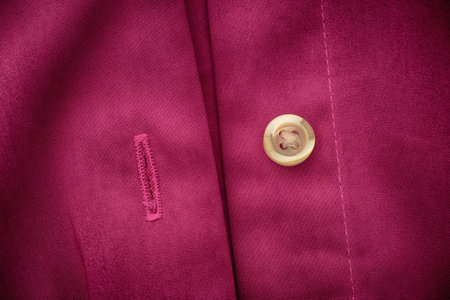 An unbuttoned magenta shirt. Close up.