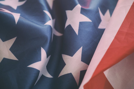 The flag of the USA. Close up.