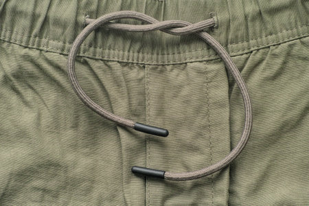 Close up shot of shorts with  drawstring waistband.の写真素材