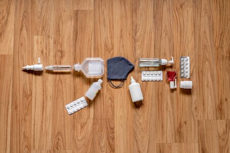 Medicines putting on floor in weapon