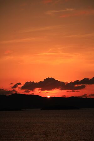 beautiful sunset in Chiba Japanの写真素材