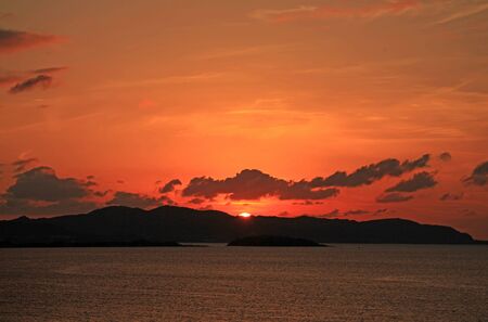 beautiful sunset in Chiba Japanの写真素材