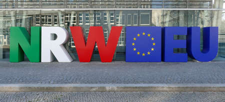 Berlin, Germany, April 30, 2021, Font Design by the State Representation of North Rhine-Westphaliaのeditorial素材