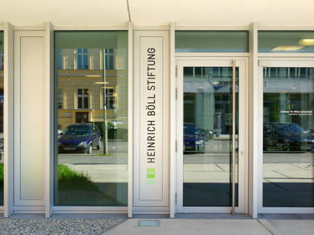 Berlin, Germany, 10 May 2021, entrance area of the Heinrich BÃ¶ll Foundationのeditorial素材