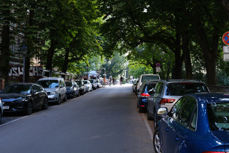 Berlin, Germany, June 26, 2021, street scene at Planufer in Kreuzberg.のeditorial素材