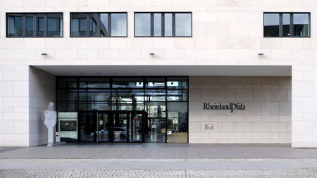 Berlin, Germany, February 14, 2022, Entrance area of the Rhineland-Palatinate State Representation.のeditorial素材