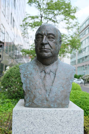 Berlin, Germany, bust of former Chancellor Helmut Kohl on the Spreebogen grounds in Moabitのeditorial素材