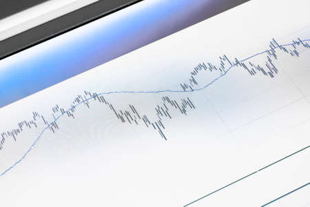 Stock market diagram on a computer screen. Business concept.の写真素材