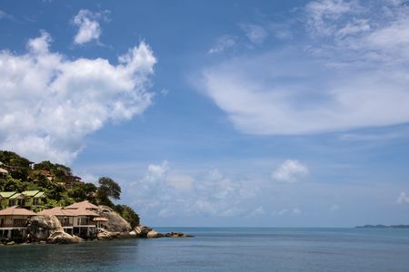 Beautiful beach with bungalows in thailand. Ko phi phi island.