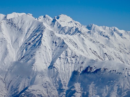 the snowy Pic du Midi seen from Luz-Saint-Sauveur in the Pyrenees