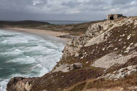 Cliffs, beach and Atlantic Ocean in Atlantic Camaret