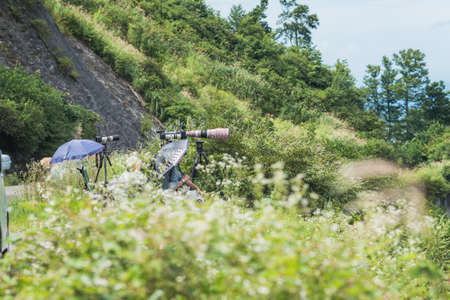 Iiyama, Nagano / JAPAN - SEPTEMBER 3rd 2018: Photographers experience the stunning beauty of Iiyamaのeditorial素材