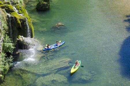 Gorges du Tarn, canoe kayak rideのeditorial素材