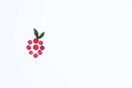 Abstract berry with buttons and leaves.の写真素材