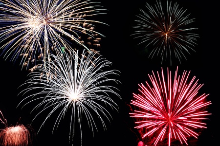 Fireworks against a black background.