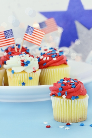 American patriotic themed cupcakes for the 4th of July. Shallow depth of field with selective focus on cupcake in foreground.
の写真素材