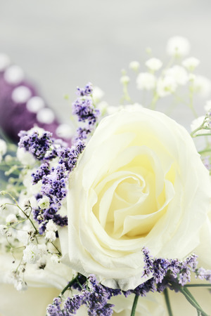Macro of a brides maids bouquet with extreme shallow depth of field.の写真素材