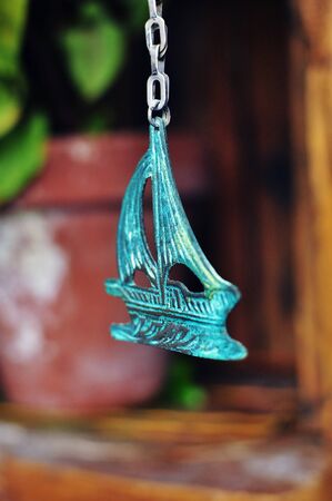 Sailing Ship hanging on displayの写真素材