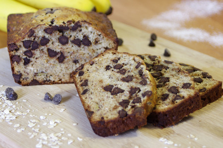Homemade banana breadの写真素材