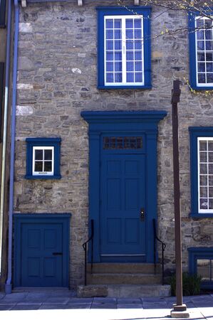 historic door in stone wallの写真素材