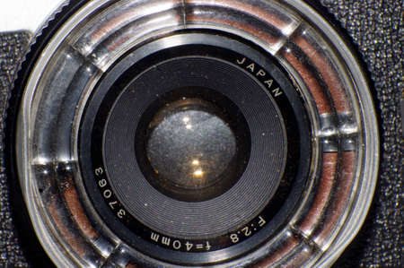 close up of old vintage film cameraの写真素材