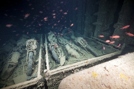Norton 16H motorbikes cargo of the SS Thistlegorm.の写真素材