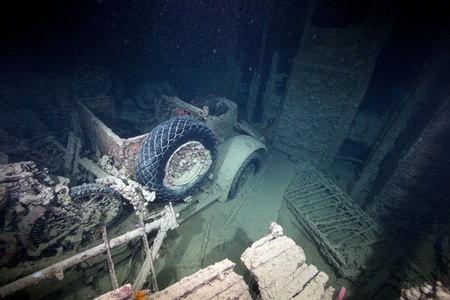 Cargo in hold 1 of the SS Thistlegorm.の写真素材
