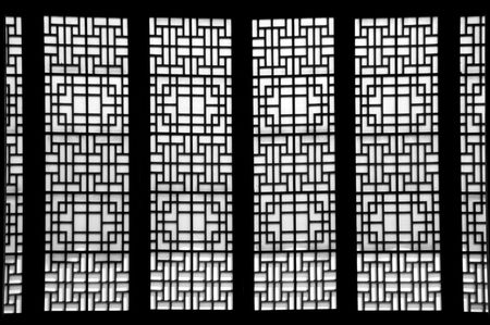 Silhouette of a Window in the Changdeokgung Palace ,South Koreaの写真素材