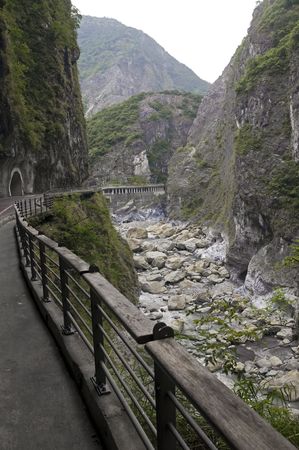 Path in the Taroko George National Park, Taiwanの写真素材