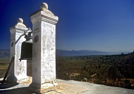 Religious architecture on a viewpoint near Inle lake, Myanmarの写真素材
