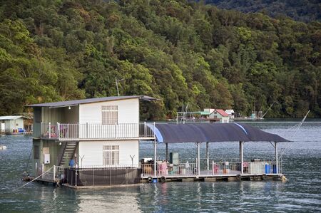 Houseboat on the Sun Moon Lake, Taiwanの写真素材