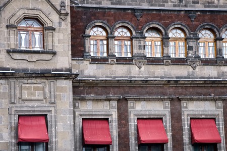 Detail of a historic building in Mexico city, Mexicoの写真素材