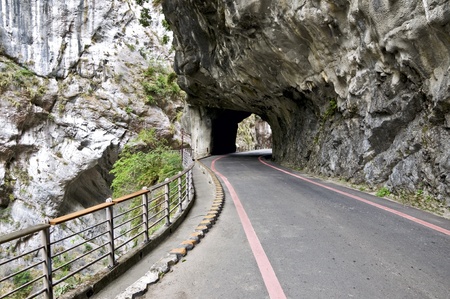 Street tunnel in the Taroko national park, Taiwanの写真素材