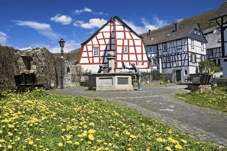 Small square in the old town of Herrstein, Germany