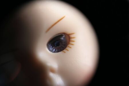 An abstract shot of a magnified doll eye close upの写真素材