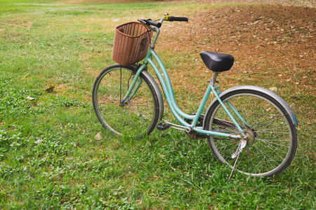 Beautiful vintage bicycle in parkの写真素材