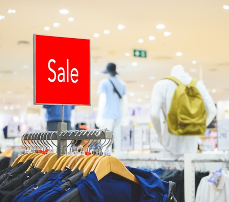 Sale mock up advertise display at clothes line.の写真素材