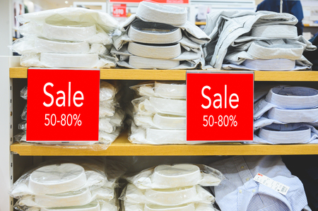 Sale mock up advertise display at clothes line.の写真素材