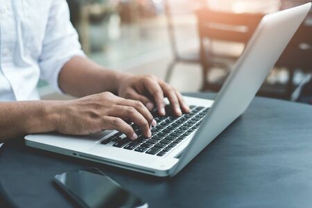 Businessman working with laptop