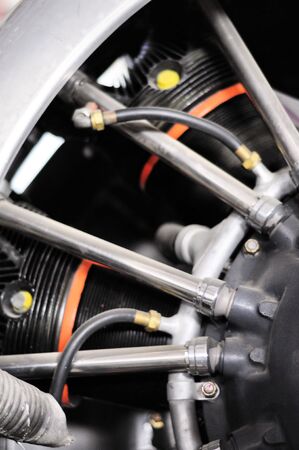 Detail of an military aircraft engineの写真素材