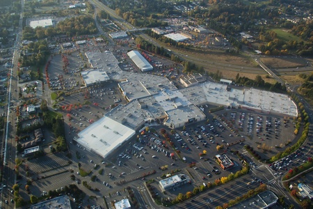 Aerial view of South Hill Mall in Washingtonのeditorial素材