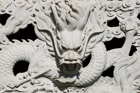 Long, sculpture, totem, Chinese elements, China, tradition, culture, traditional crafts, dragonの写真素材