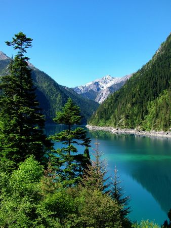 Jiuzhaigou, Sichuan, China, Asiaの写真素材