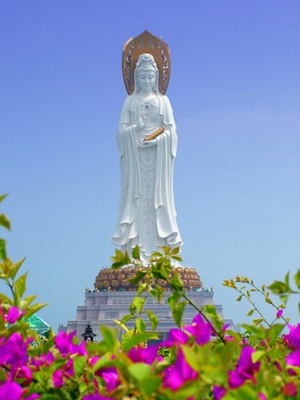Guanyin, the Goddess of Mercy, God, Sanya, Hainan, worship, Nanshan Templeの写真素材