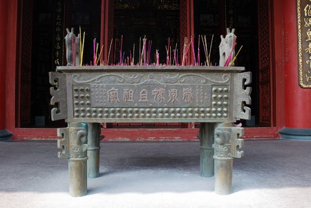 Fujian Putian Meizhou Island Mazu Temple incense burnerのeditorial素材