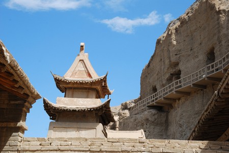 China Guazhou Yulin Grottoes, Wanfo Gorge, Buddhist Grottoes,のeditorial素材