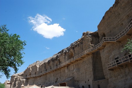 China Guazhou Yulin Grottoes, Wanfo Gorge, Buddhist Grottoes,のeditorial素材