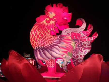Rooster  Lantern Festival at  Chinese New Year,のeditorial素材