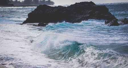 breaking wave in Hawaiiの写真素材